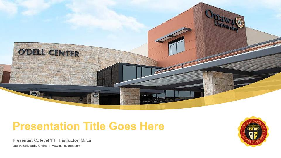 Ottawa University-Online Course/Courseware Creation PPT Template16:9 ratio PPT effect preview image