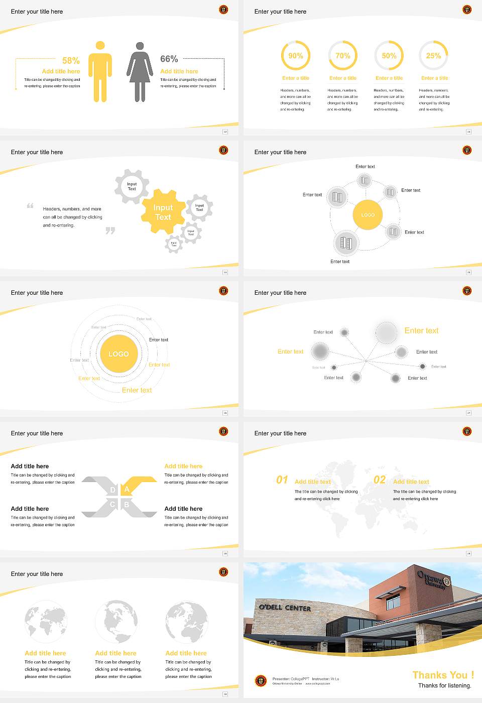 Ottawa University-Online Course/Courseware Creation PPT Template16:9 ratio PPT effect preview image4