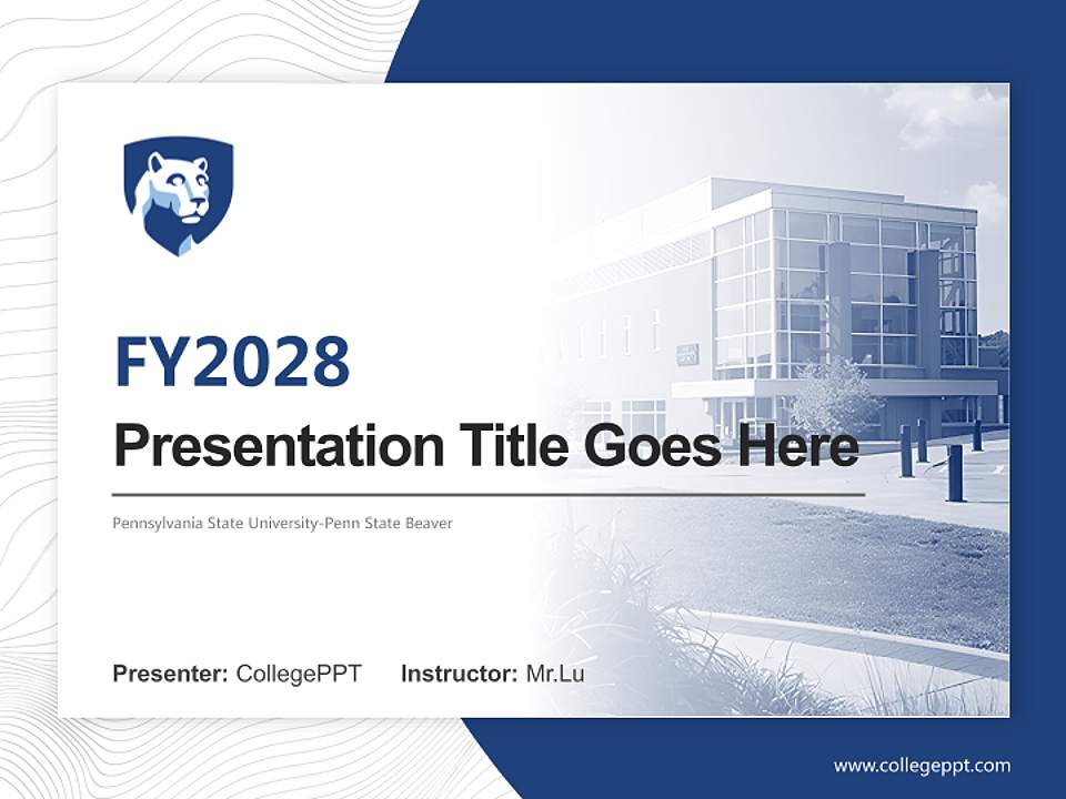 Pennsylvania State University-Penn State Beaver Academic Presentation/Research Findings Report PPT Template4:3 ratio PPT effect preview image5