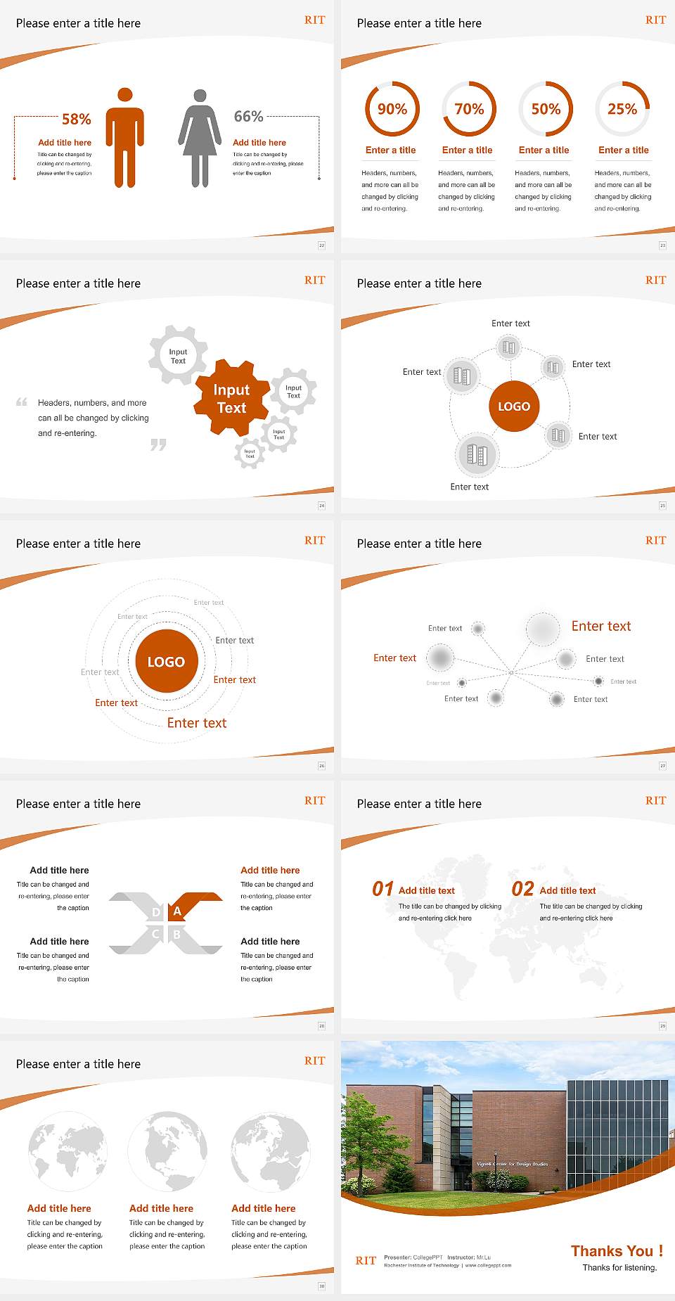 Rochester Institute of Technology Course/Courseware Creation PPT Template4:3 ratio PPT effect preview image4