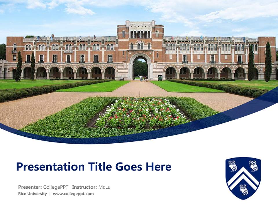 Rice University Course/Courseware Creation PPT Template4:3 ratio PPT effect preview image5