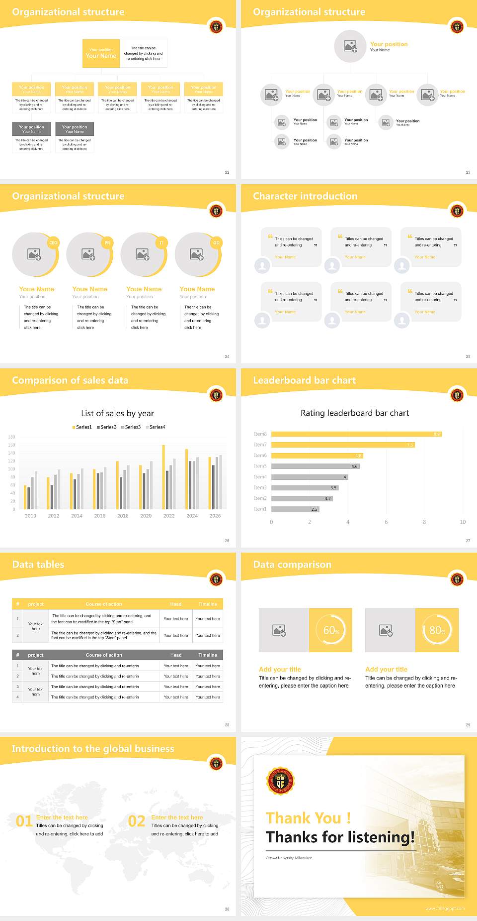 Ottawa University-Milwaukee Academic Presentation/Research Findings Report PPT Template4:3 ratio PPT effect preview image4