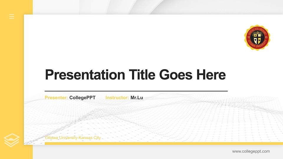 Ottawa University-Kansas City Thesis Proposal/Graduation Defense PPT Template16:9 ratio PPT effect preview image