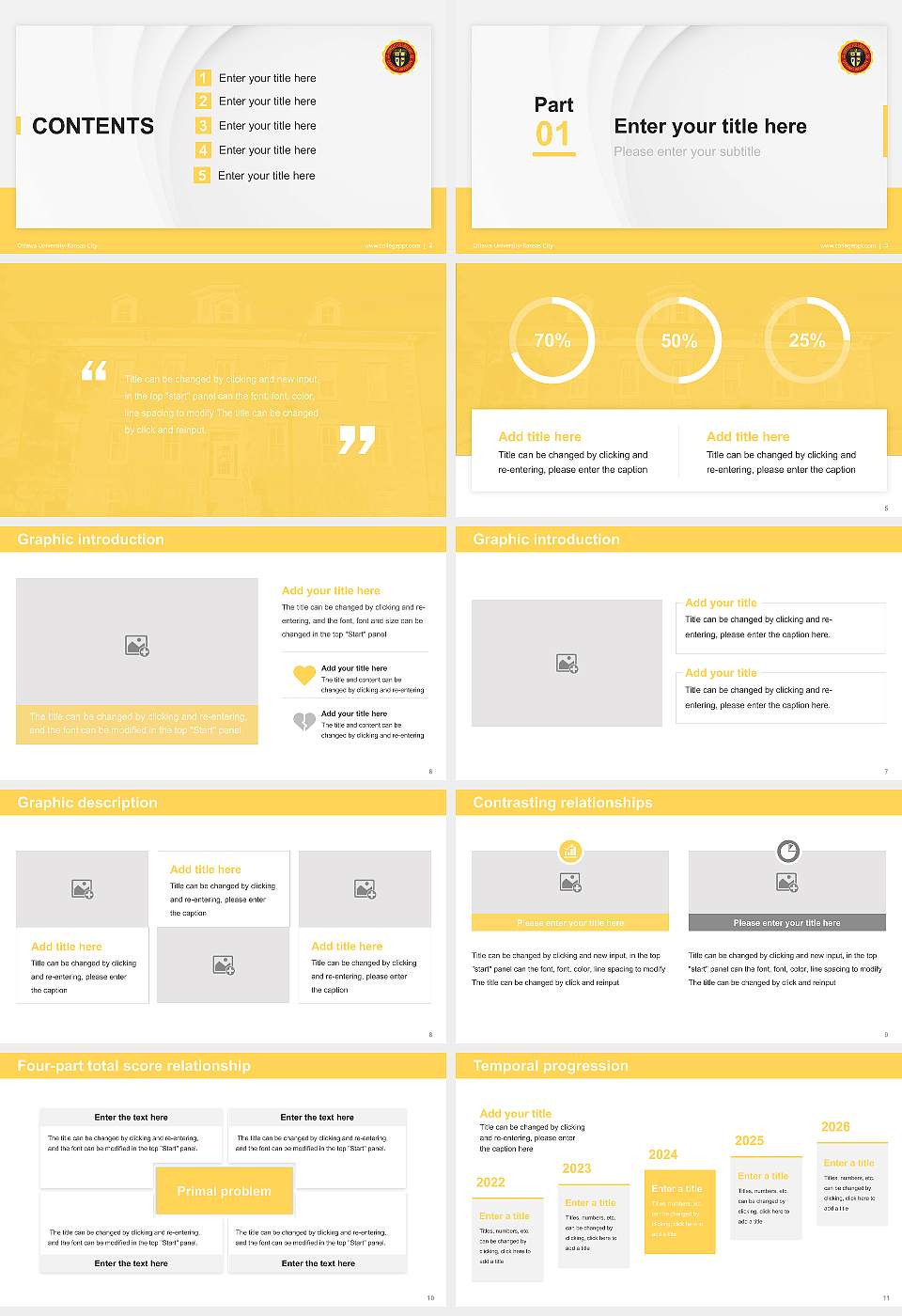 Ottawa University-Kansas City Thesis Proposal/Graduation Defense PPT Template16:9 ratio PPT effect preview image2