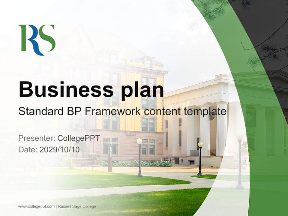 Russell Sage College Competition/Entrepreneurship Contest PPT Template4:3 ratio PPT effect preview image9