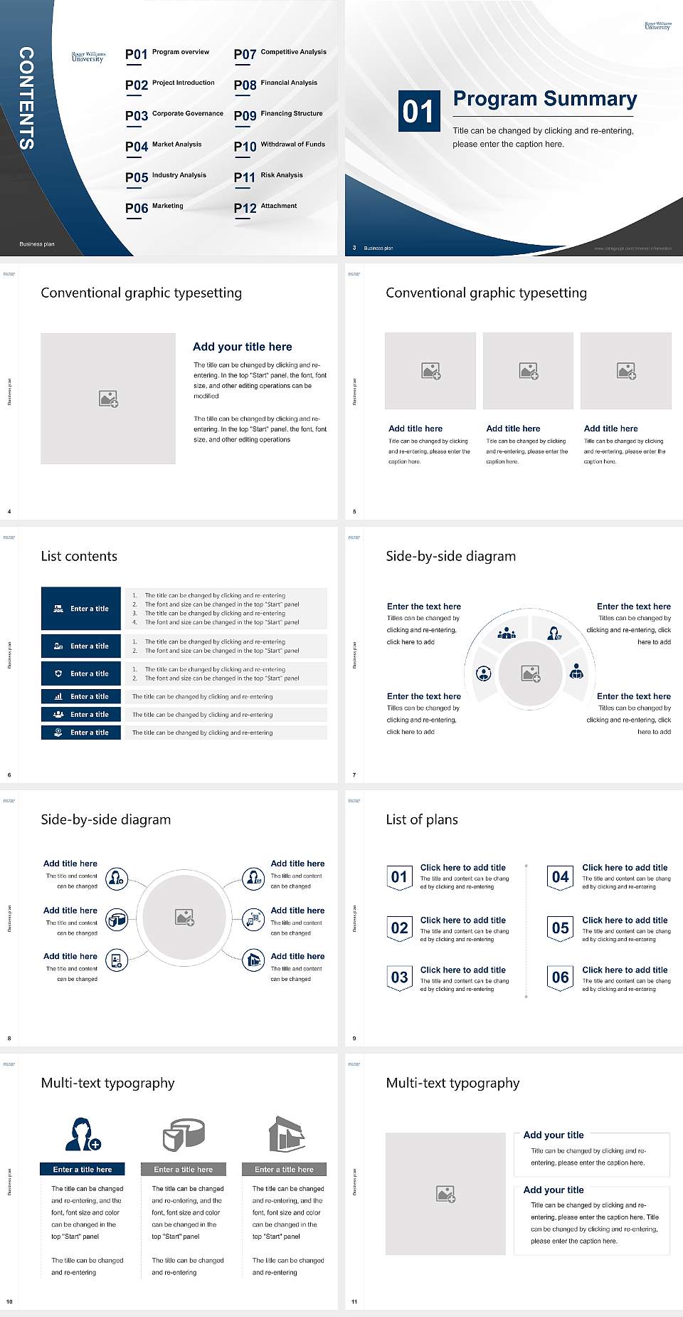 Roger Williams University Competition/Entrepreneurship Contest PPT Template4:3 ratio PPT effect preview image2