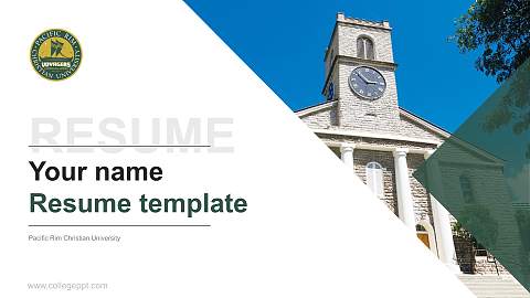 Pacific Rim Christian University Resume PPT Template
