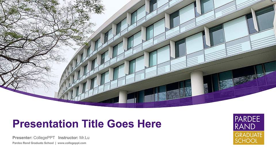 Pardee Rand Graduate School Course/Courseware Creation PPT Template16:9 ratio PPT effect preview image