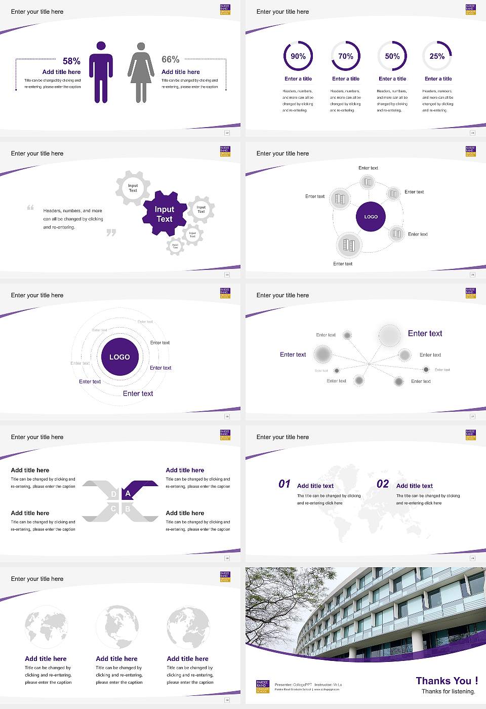 Pardee Rand Graduate School Course/Courseware Creation PPT Template16:9 ratio PPT effect preview image4