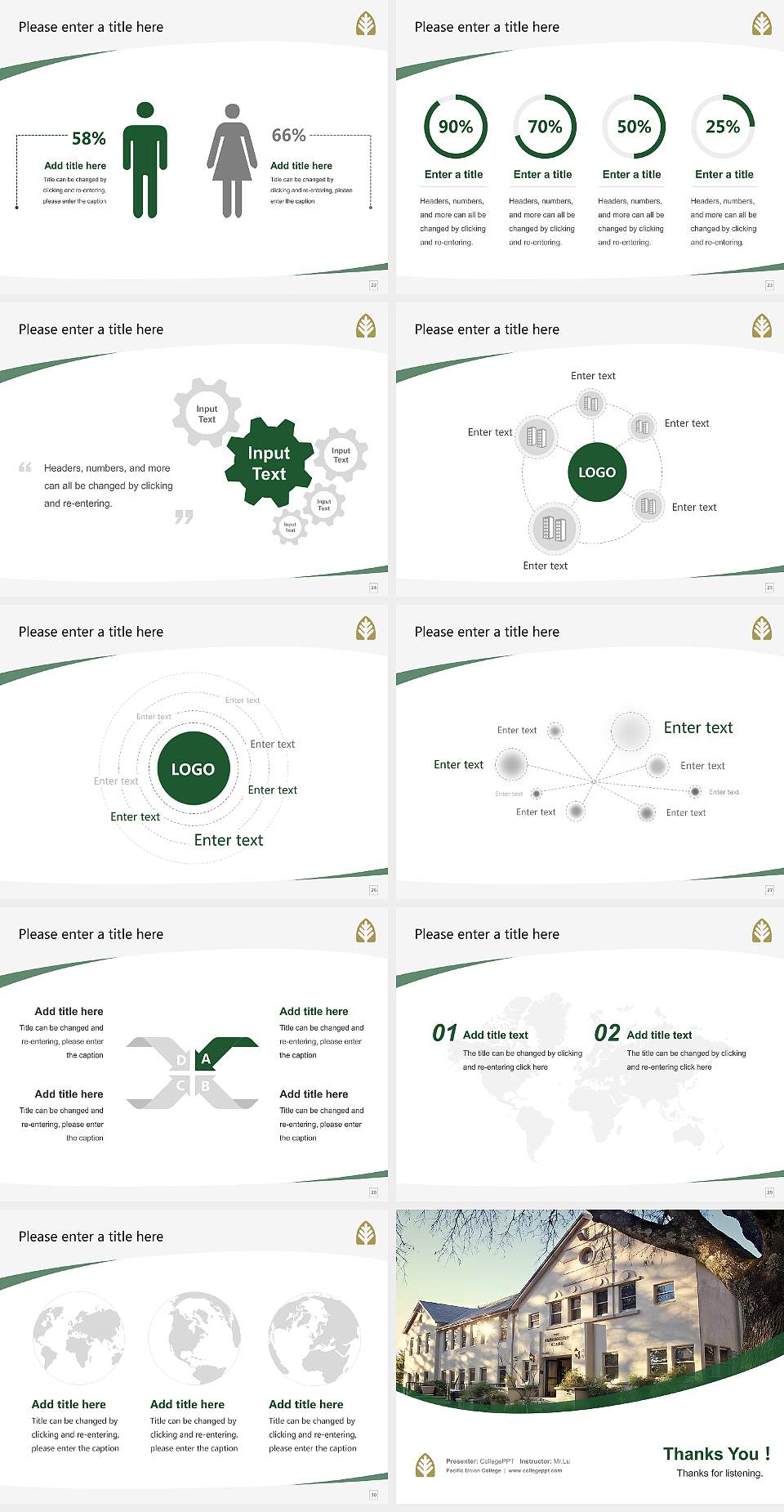 Pacific Union College Course/Courseware Creation PPT Template4:3 ratio PPT effect preview image4