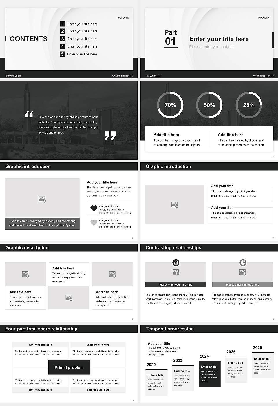 Paul Quinn College Thesis Proposal/Graduation Defense PPT Template16:9 ratio PPT effect preview image2