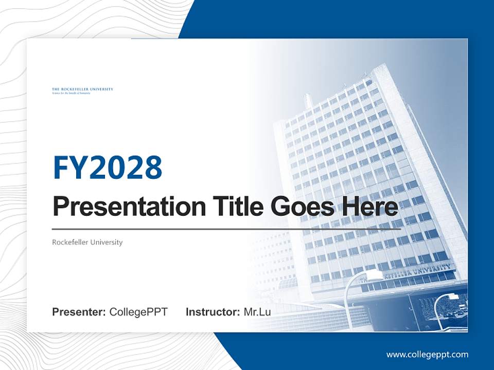 Rockefeller University Academic Presentation/Research Findings Report PPT Template4:3 ratio PPT effect preview image5