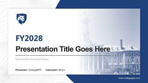 Pennsylvania State University-Main Campus Academic Presentation/Research Findings Report PPT Template