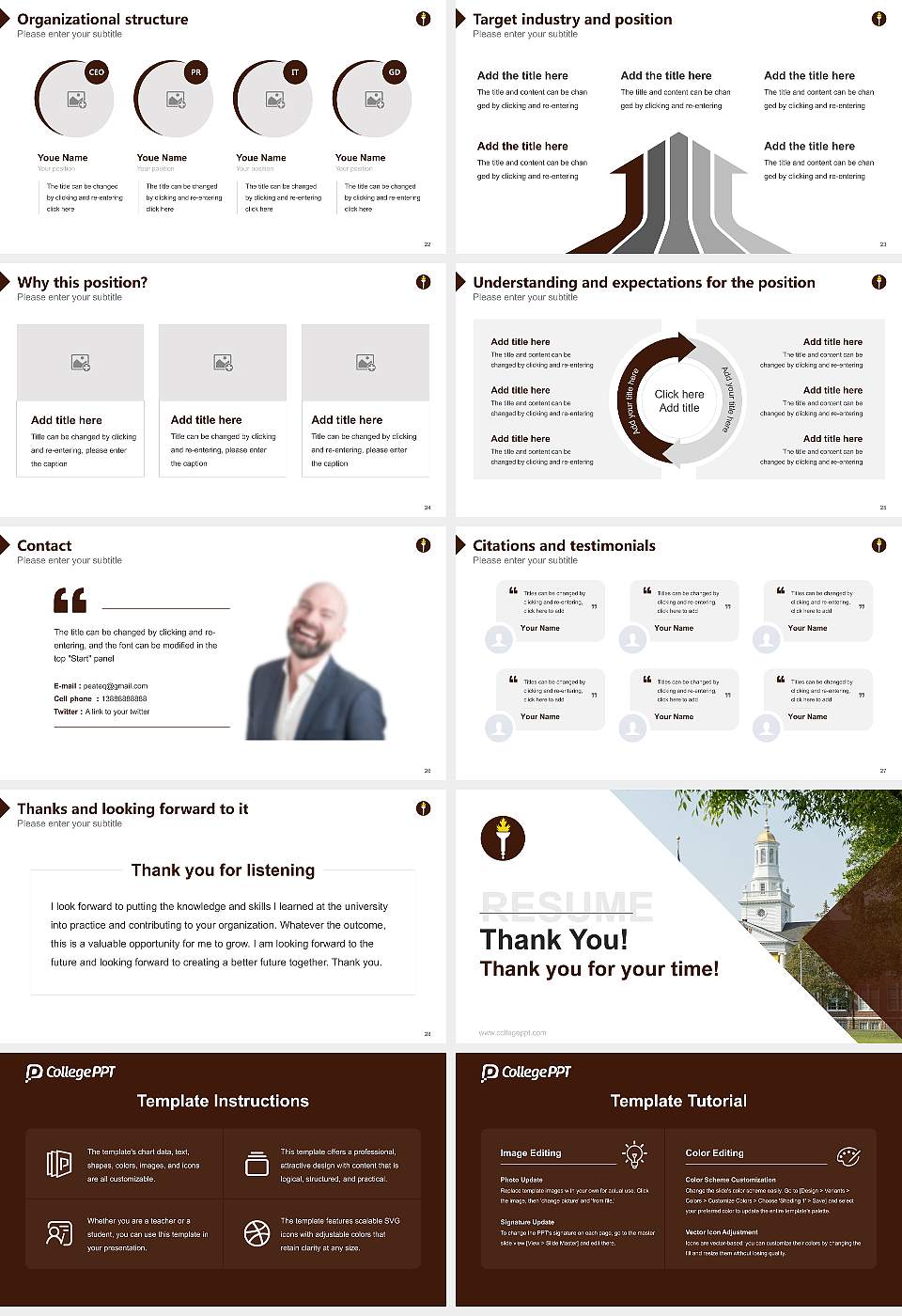 Rowan University Resume PPT Template16:9 ratio PPT effect preview image4
