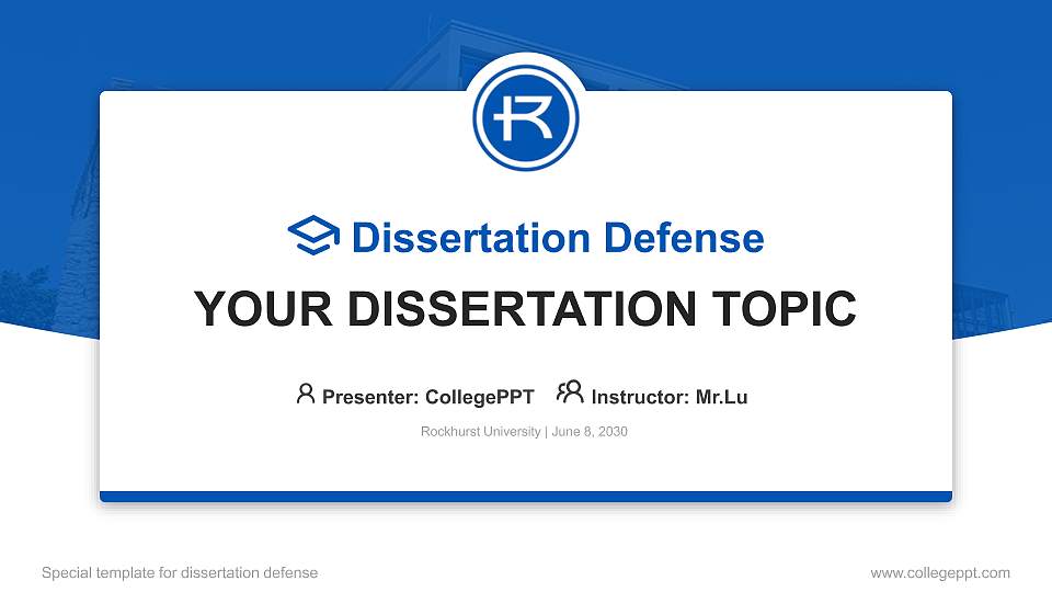 Rockhurst University Graduation Thesis Defense PPT Template16:9 ratio PPT effect preview image