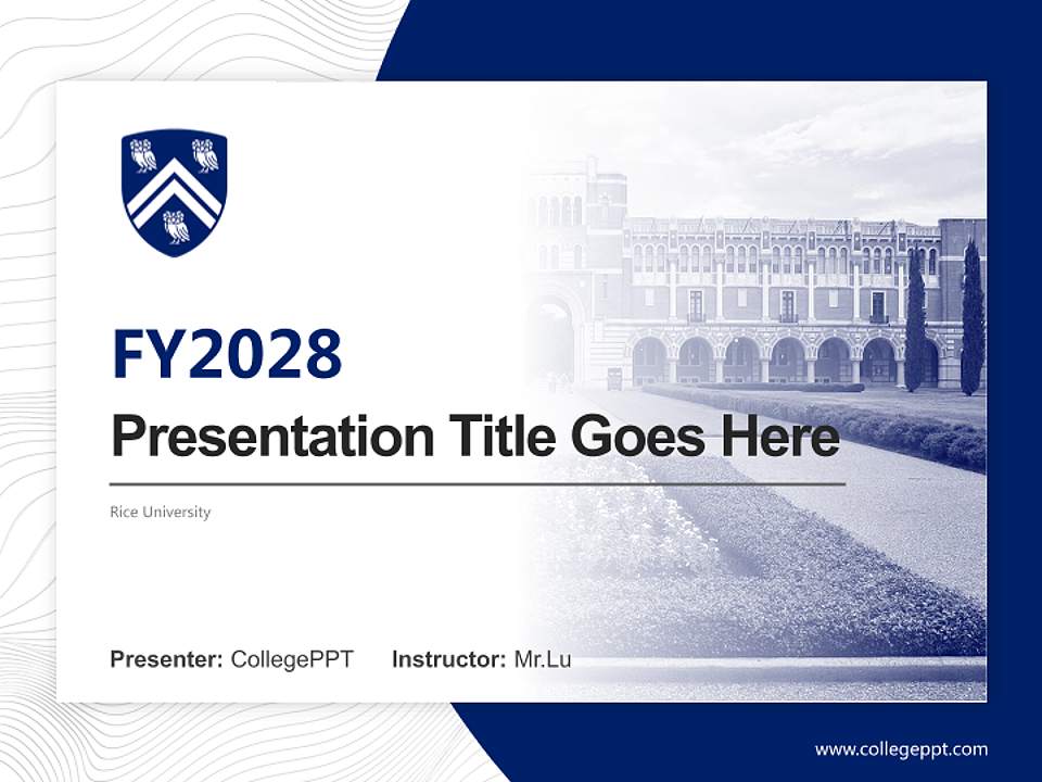 Rice University Academic Presentation/Research Findings Report PPT Template4:3 ratio PPT effect preview image5