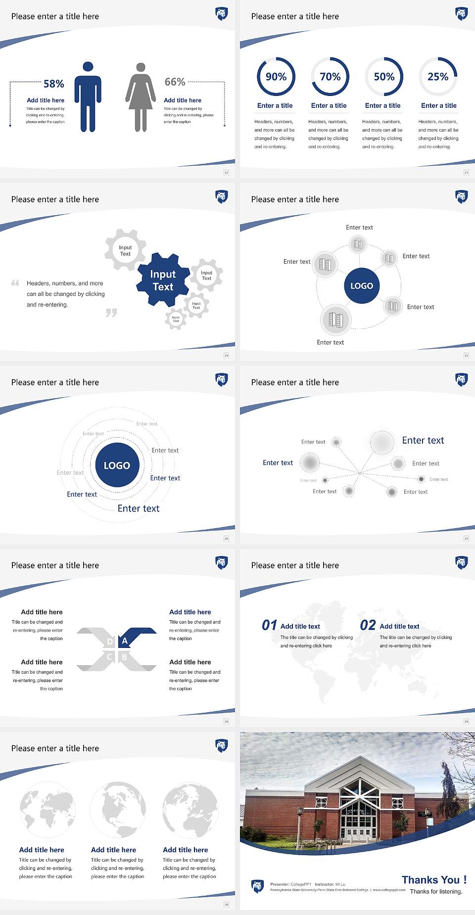 Pennsylvania State University-Penn State Erie-Behrend College Course/Courseware Creation PPT Template4:3 ratio PPT effect preview image4