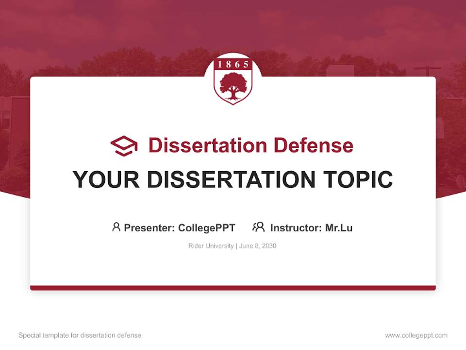 Rider University Graduation Thesis Defense PPT Template4:3 ratio PPT effect preview image7