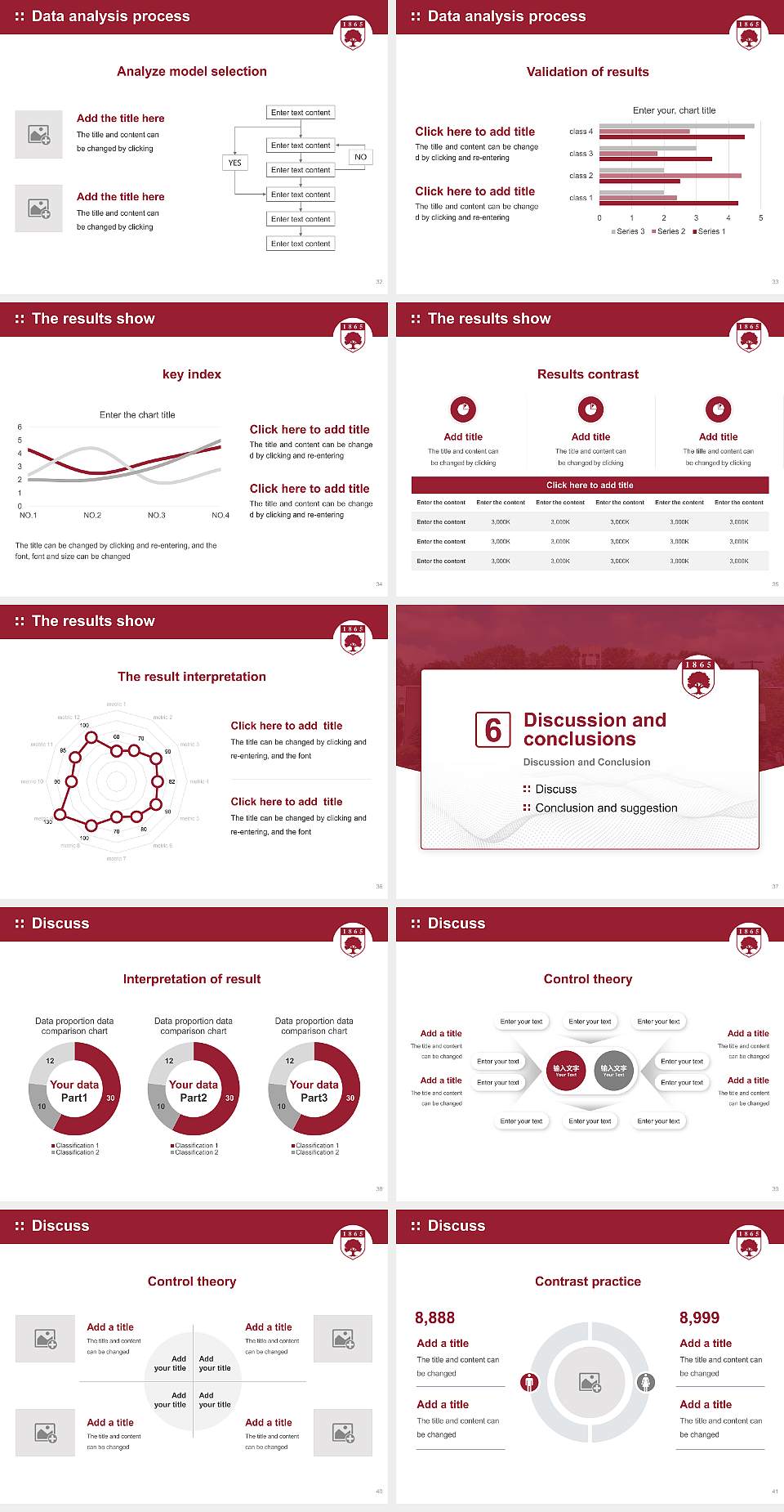 Rider University Graduation Thesis Defense PPT Template4:3 ratio PPT effect preview image5