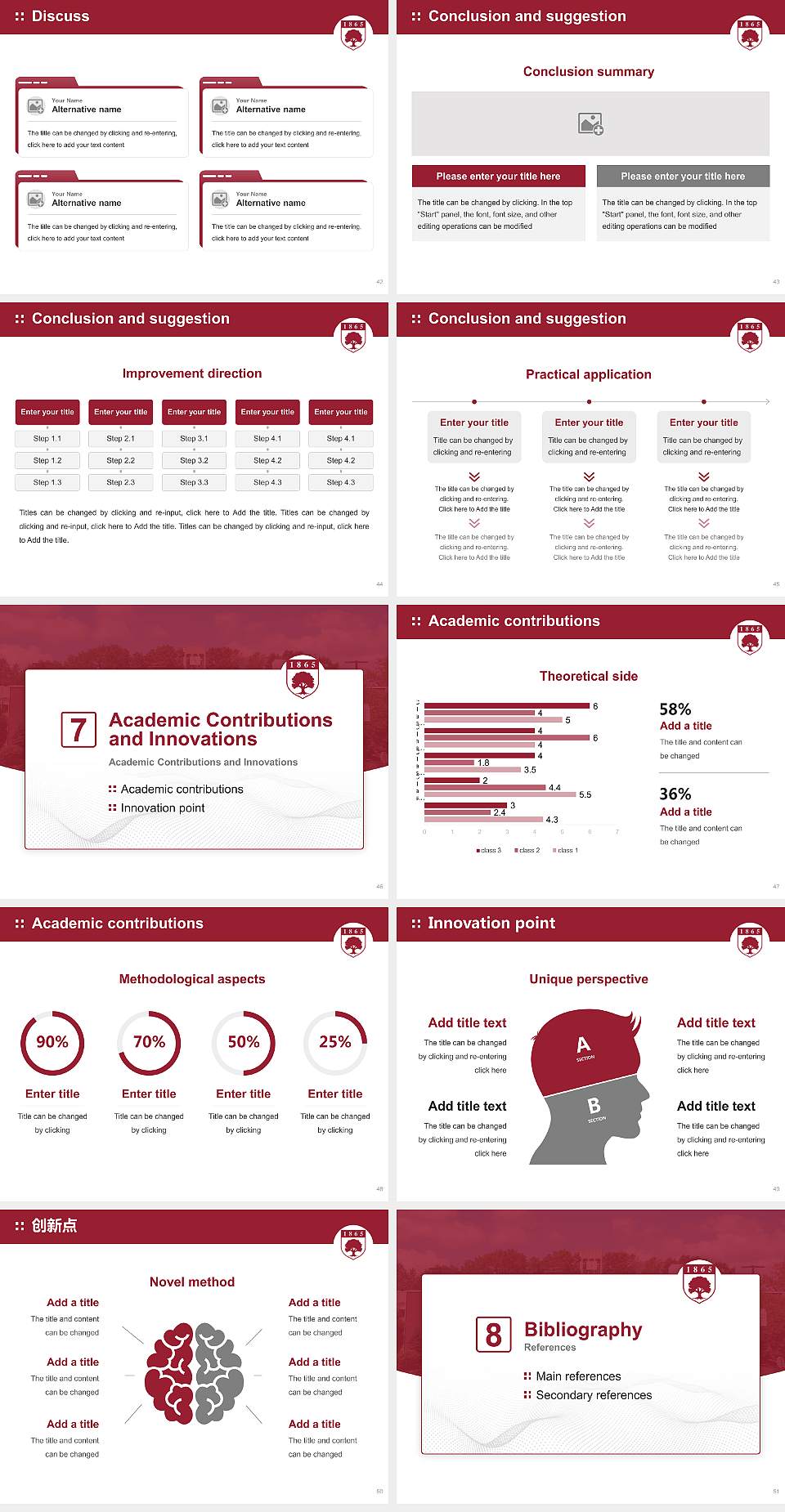 Rider University Graduation Thesis Defense PPT Template4:3 ratio PPT effect preview image6
