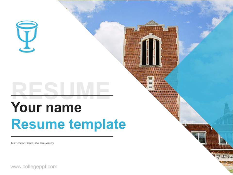 Richmont Graduate University Resume PPT Template4:3 ratio PPT effect preview image5
