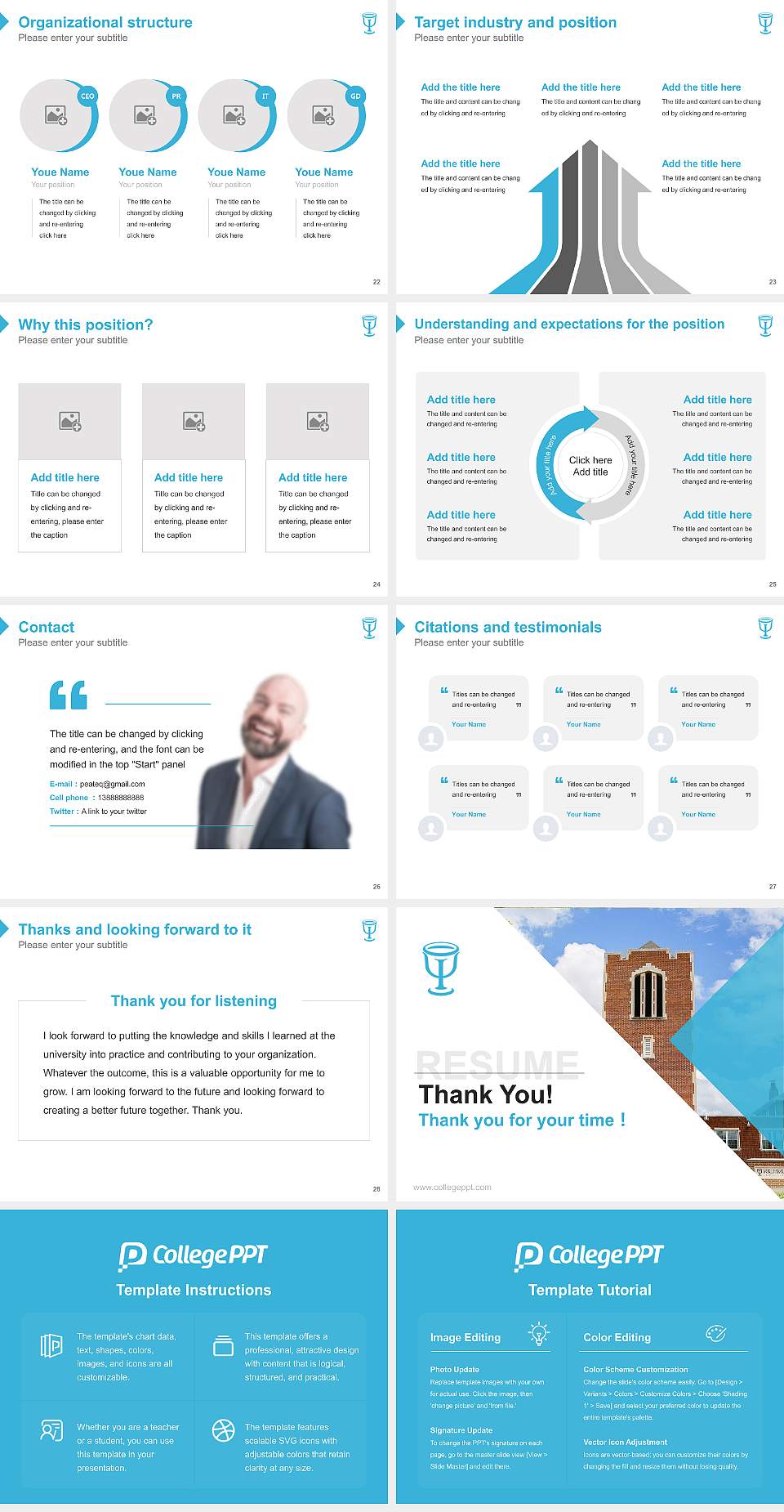 Richmont Graduate University Resume PPT Template4:3 ratio PPT effect preview image4