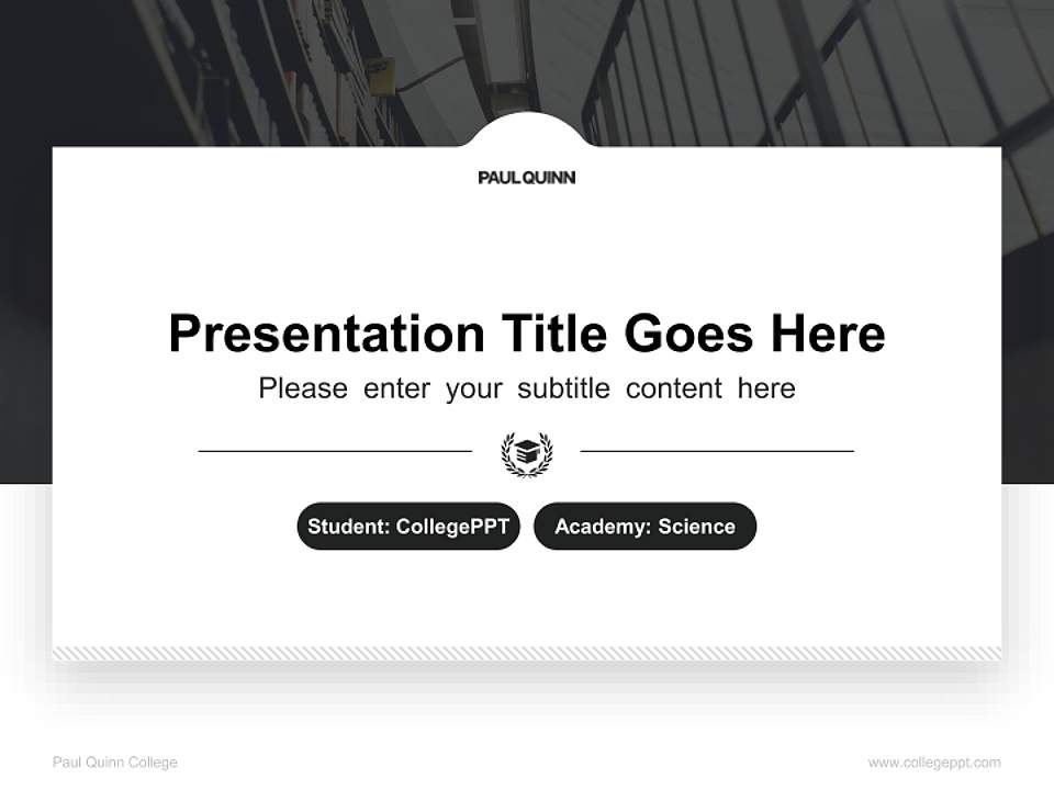 Paul Quinn College National Scholarship Defense PPT Template4:3 ratio PPT effect preview image4