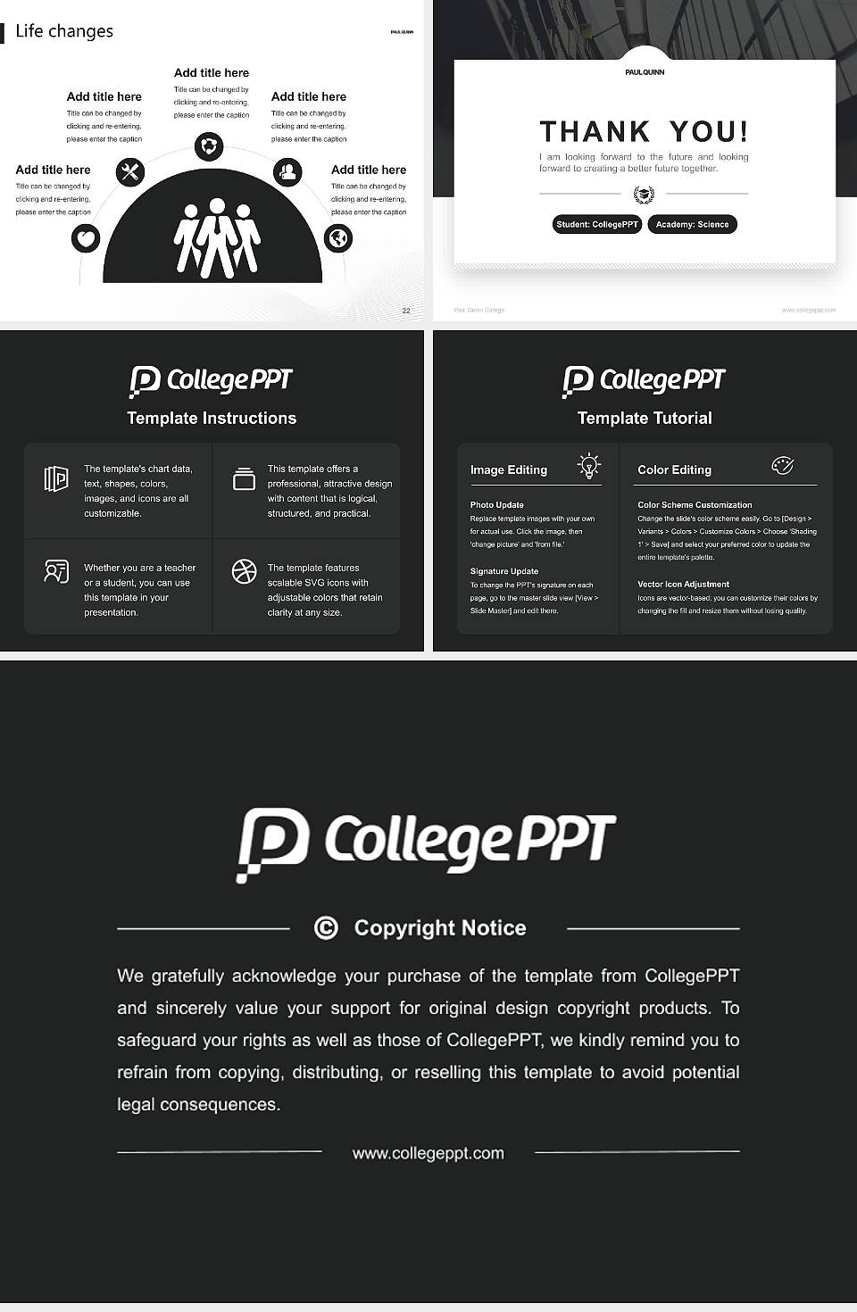 Paul Quinn College National Scholarship Defense PPT Template4:3 ratio PPT effect preview image4