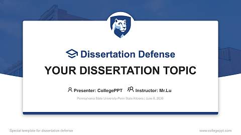 Pennsylvania State University-Penn State Altoona Graduation Thesis Defense PPT Template