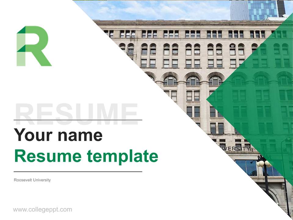 Roosevelt University Resume PPT Template4:3 ratio PPT effect preview image5