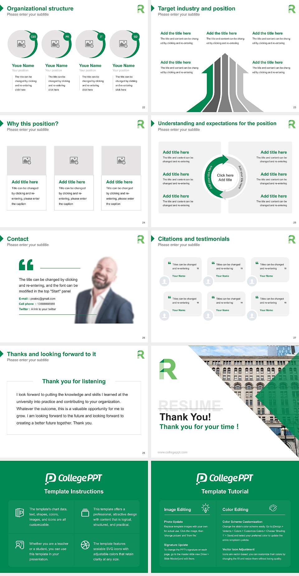 Roosevelt University Resume PPT Template4:3 ratio PPT effect preview image4