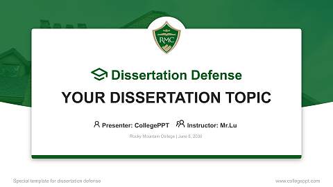 Rocky Mountain College Graduation Thesis Defense PPT Template