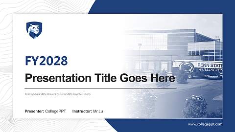 Pennsylvania State University-Penn State Fayette- Eberly Academic Presentation/Research Findings Report PPT Template