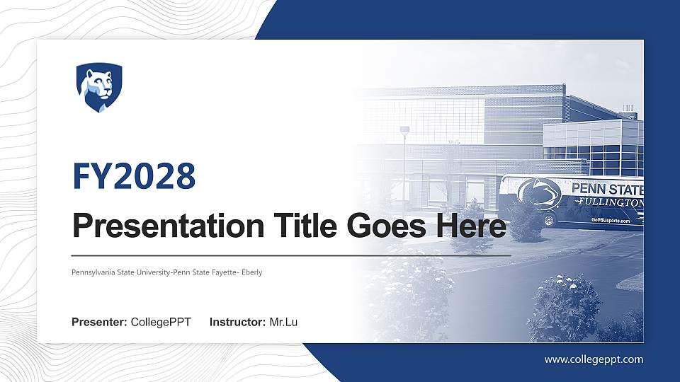 Pennsylvania State University-Penn State Fayette- Eberly Academic Presentation/Research Findings Report PPT Template16:9 ratio PPT effect preview image