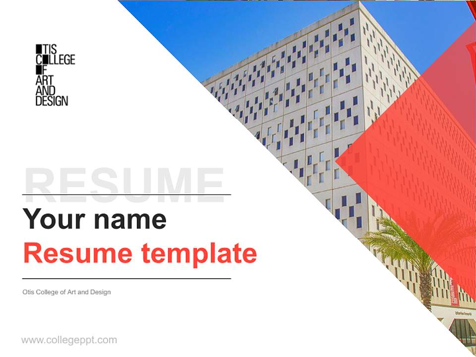 Otis College of Art and Design Resume PPT Template4:3 ratio PPT effect preview image5