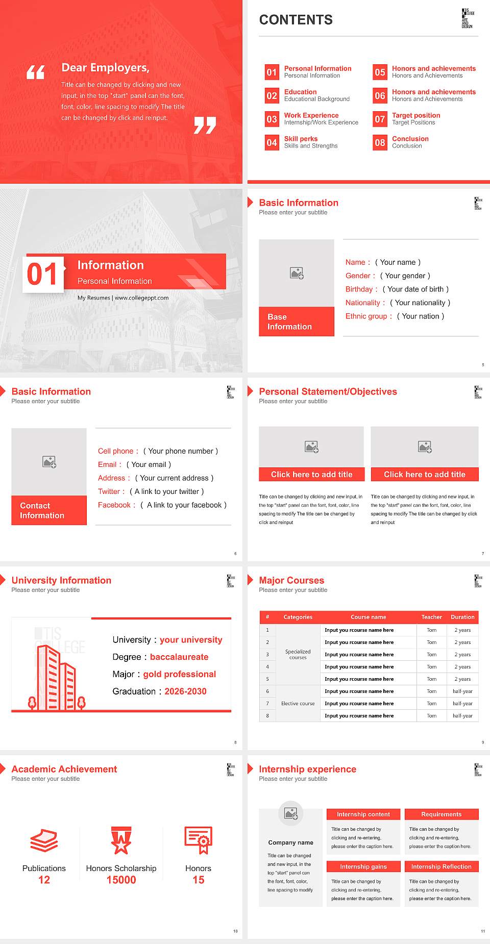 Otis College of Art and Design Resume PPT Template4:3 ratio PPT effect preview image2