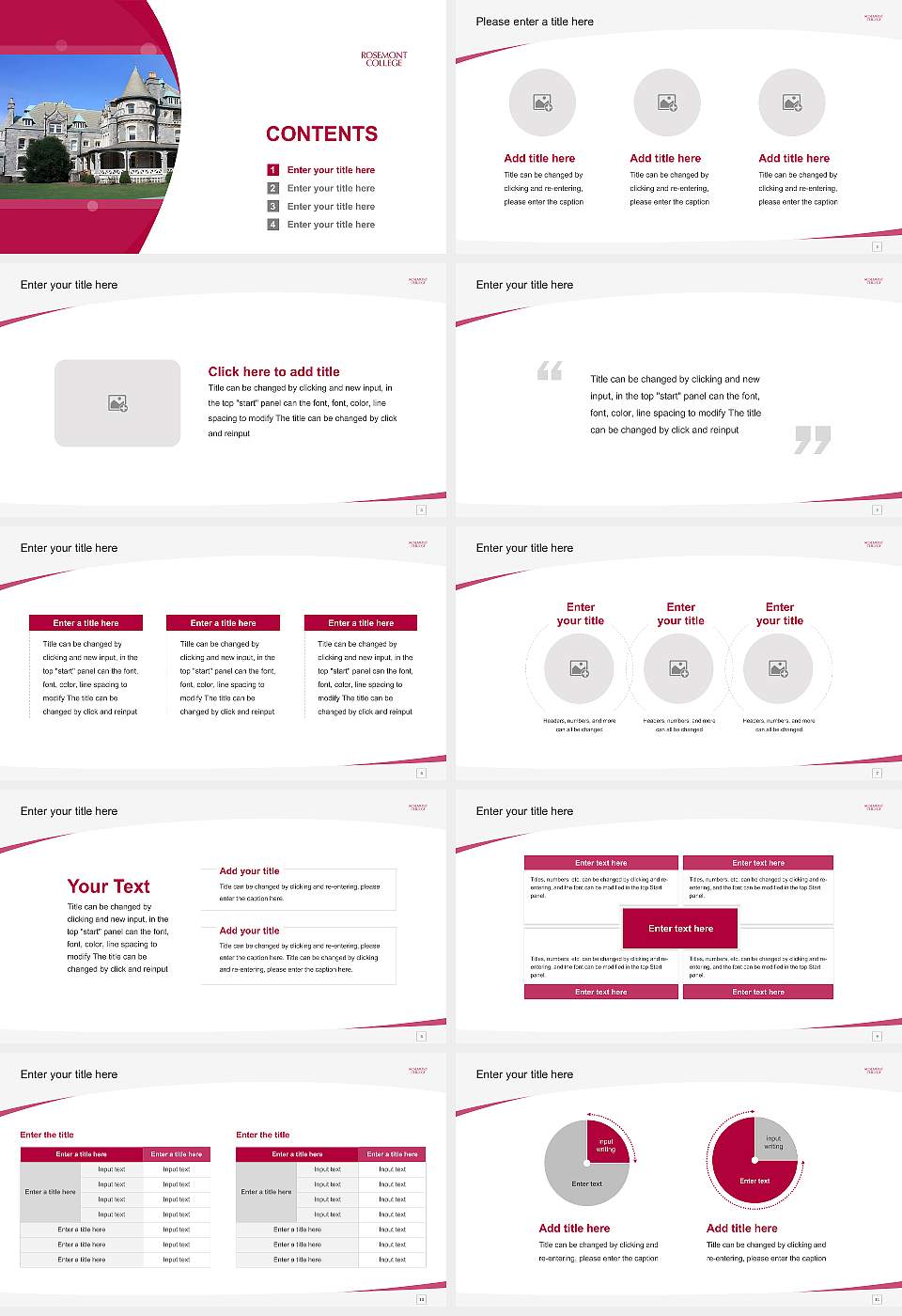 Rosemont College Course/Courseware Creation PPT Template16:9 ratio PPT effect preview image2