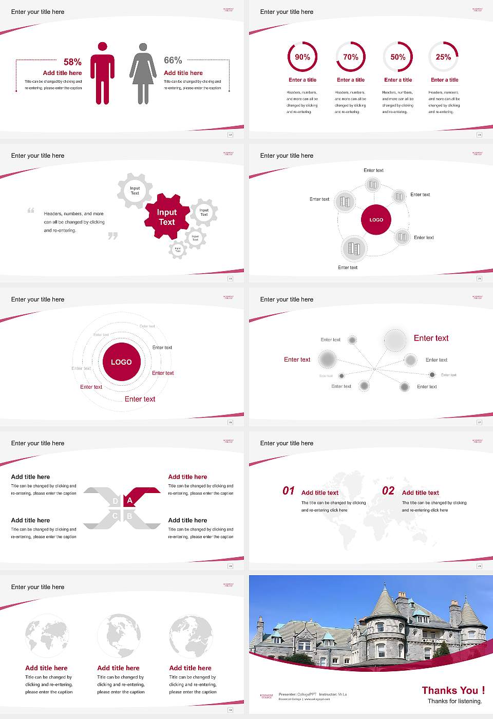 Rosemont College Course/Courseware Creation PPT Template16:9 ratio PPT effect preview image4