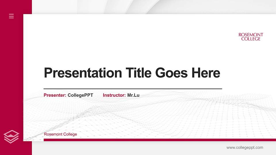 Rosemont College Thesis Proposal/Graduation Defense PPT Template16:9 ratio PPT effect preview image