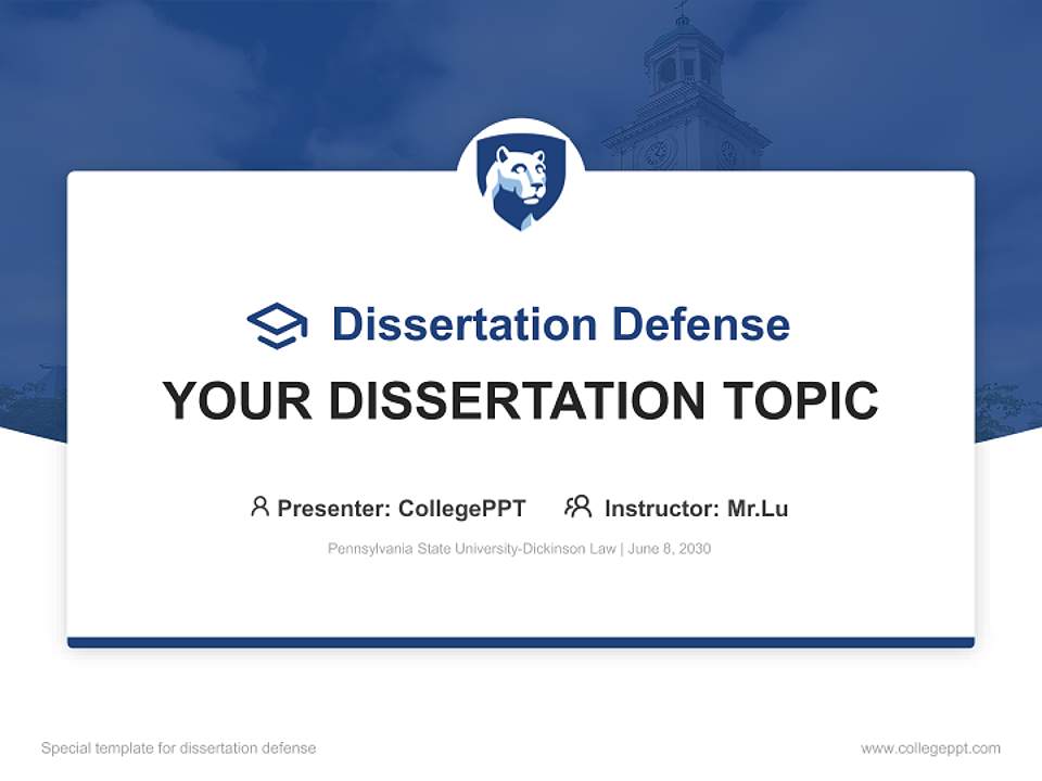 Pennsylvania State University-Dickinson Law Graduation Thesis Defense PPT Template4:3 ratio PPT effect preview image7