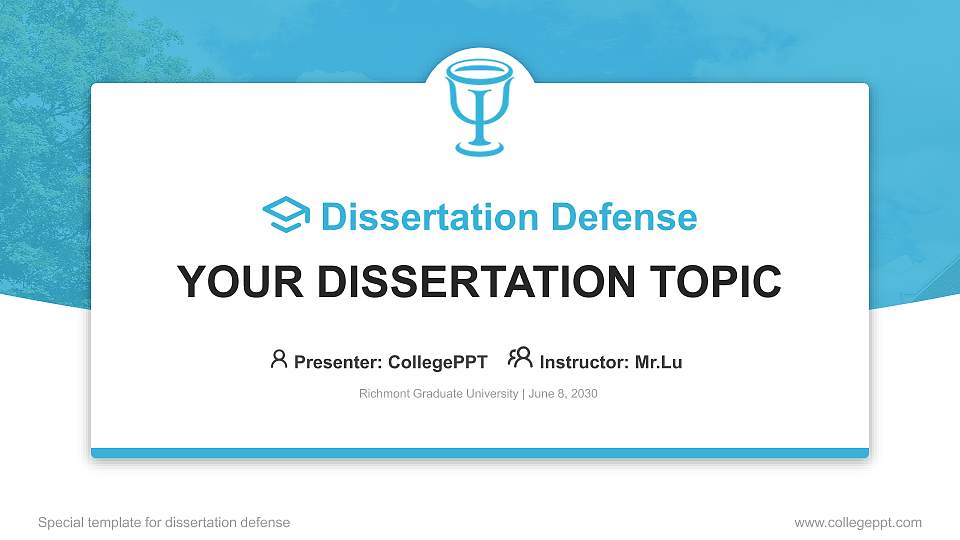 Richmont Graduate University Graduation Thesis Defense PPT Template16:9 ratio PPT effect preview image