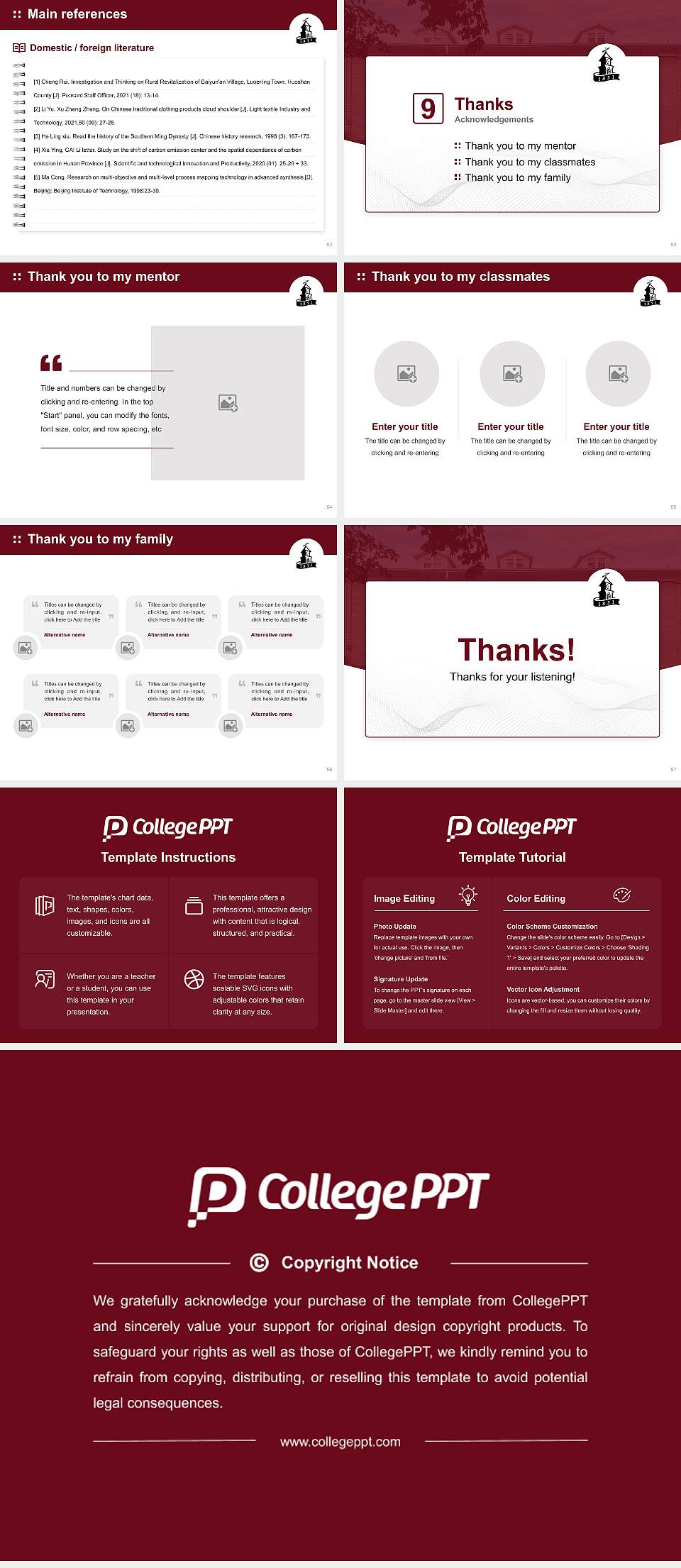 Ripon College Graduation Thesis Defense PPT Template4:3 ratio PPT effect preview image7