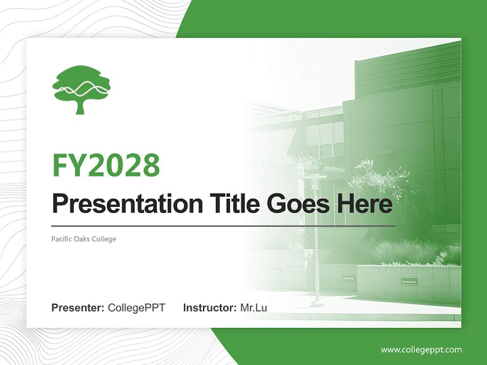 Pacific Oaks College Academic Presentation/Research Findings Report PPT Template4:3 ratio PPT effect preview image5