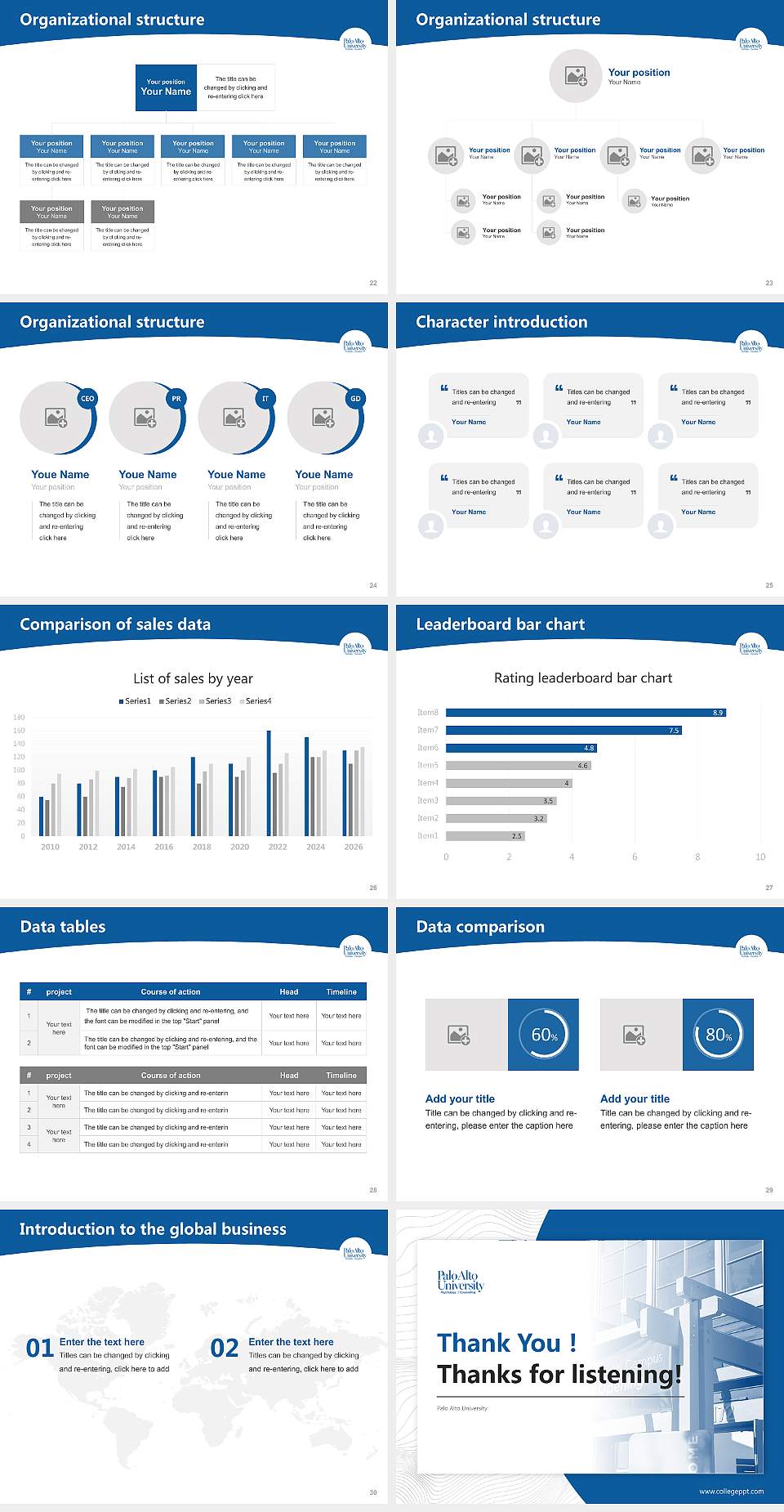 Palo Alto University Academic Presentation/Research Findings Report PPT Template4:3 ratio PPT effect preview image4