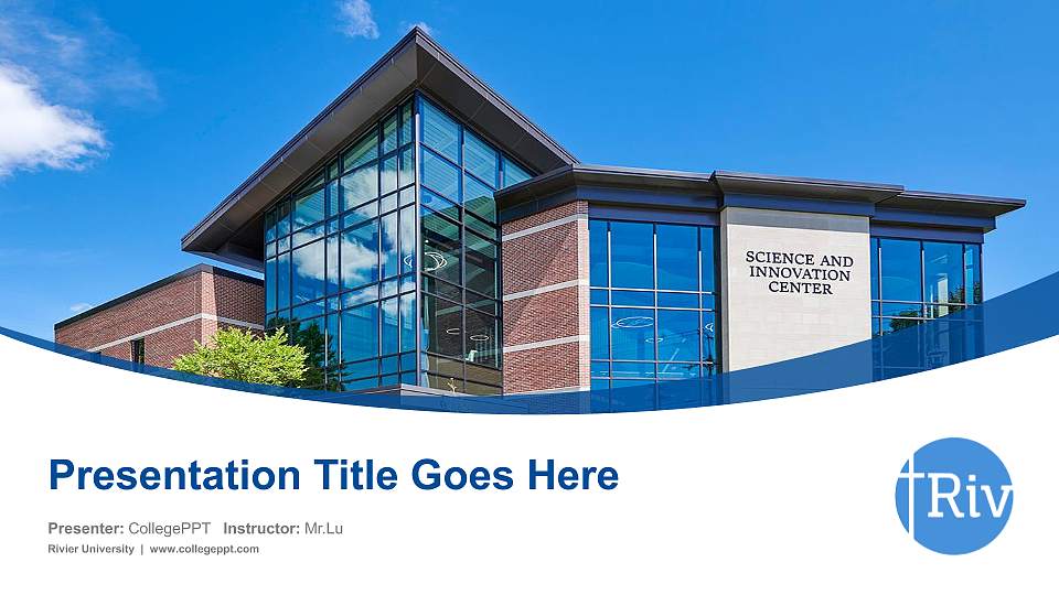 Rivier University Course/Courseware Creation PPT Template16:9 ratio PPT effect preview image