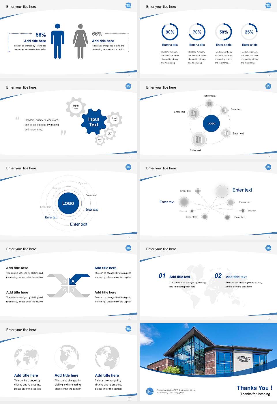 Rivier University Course/Courseware Creation PPT Template16:9 ratio PPT effect preview image4