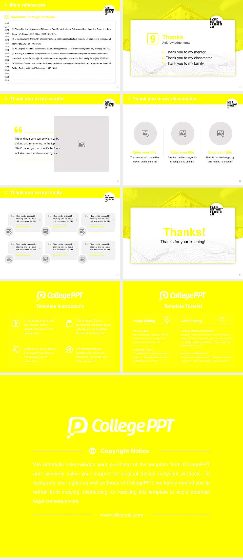 Pacific Northwest College of Art Graduation Thesis Defense PPT Template4:3 ratio PPT effect preview image7