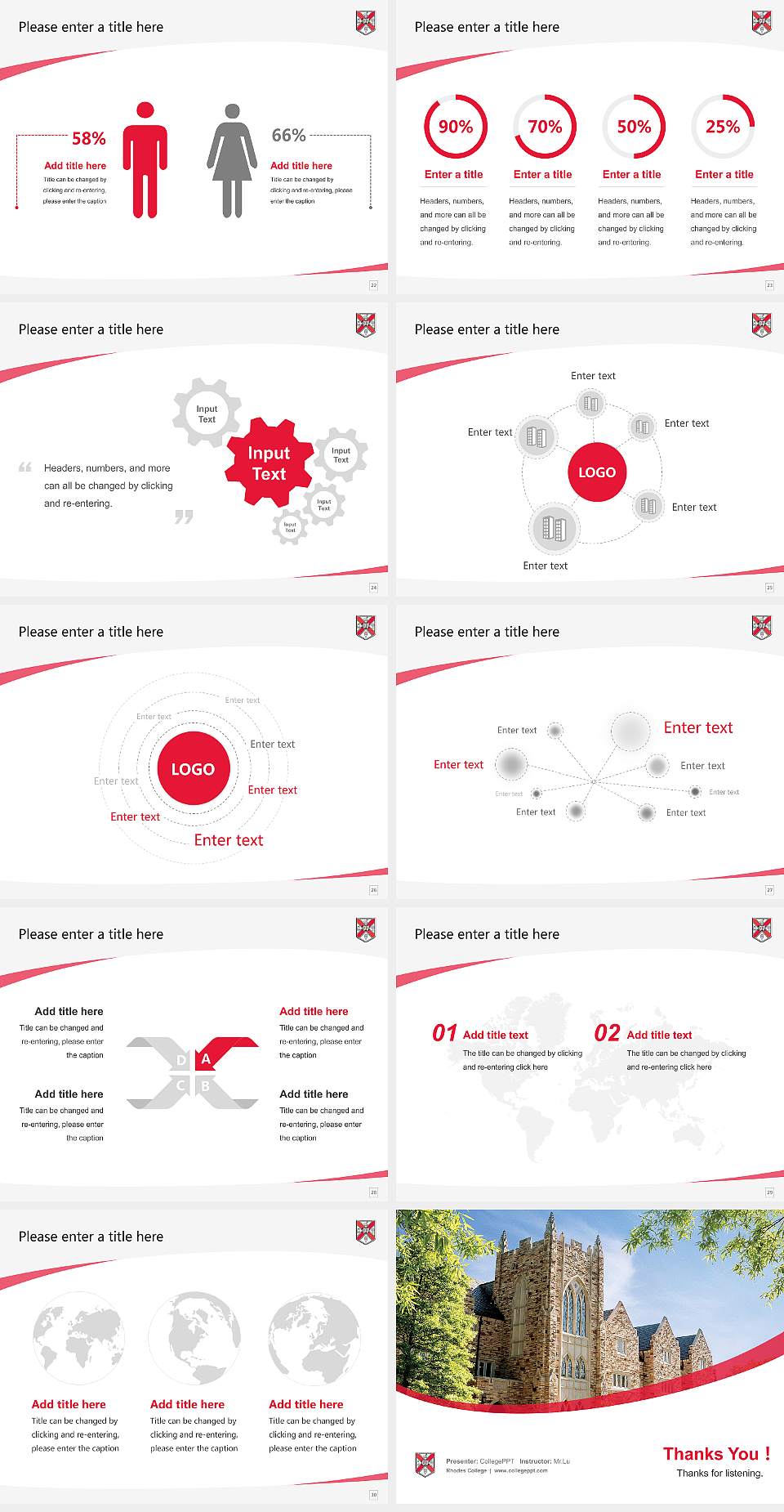 Rhodes College Course/Courseware Creation PPT Template4:3 ratio PPT effect preview image4