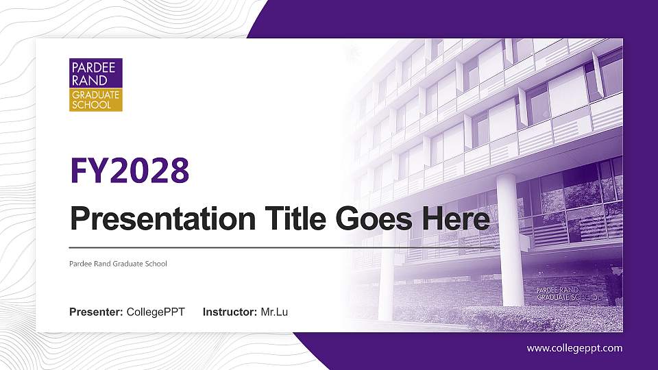 Pardee Rand Graduate School Academic Presentation/Research Findings Report PPT Template16:9 ratio PPT effect preview image