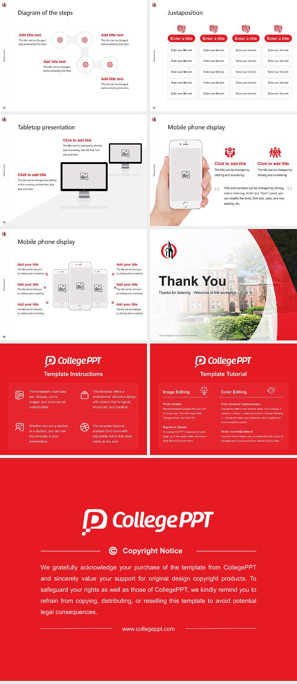 Otterbein University Competition/Entrepreneurship Contest PPT Template4:3 ratio PPT effect preview image9